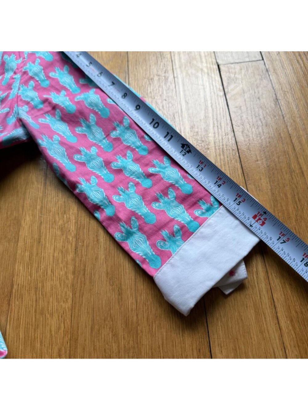 Tizzie Size XS Pink Aqua Zebra Print Split Neck Collar Cotton Blend Tunic Dress - Picture 13 of 15